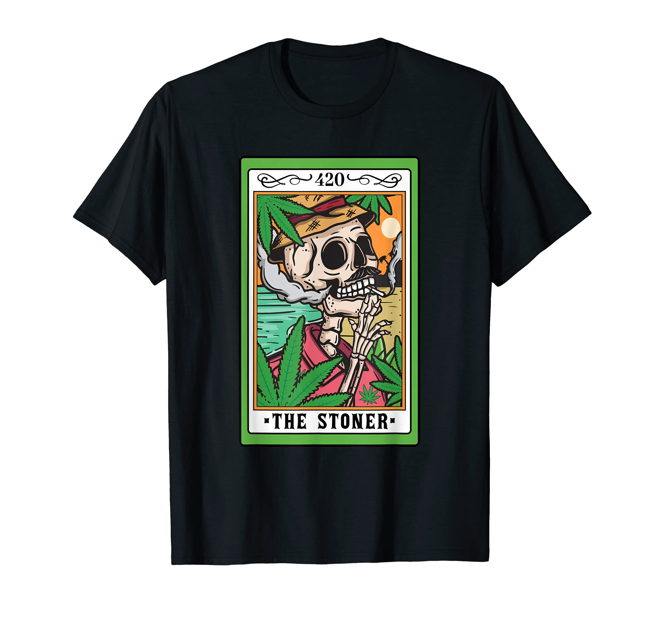 The Stoner Tarot Card Skeleton Cannabis MarijuanaThe Stoner Tarot Card Skeleton Cannabis Weed Lover Marijuana T-Shirt