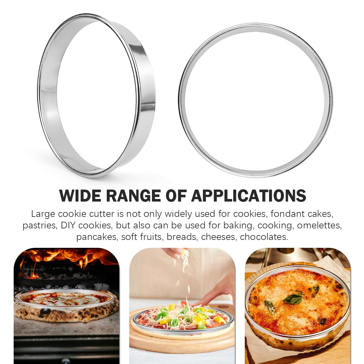 Emporte-pièces ronds de 28 cm en acier inoxydable pour muffins, mousses, gâteaux, pâtisseries, doughnuts