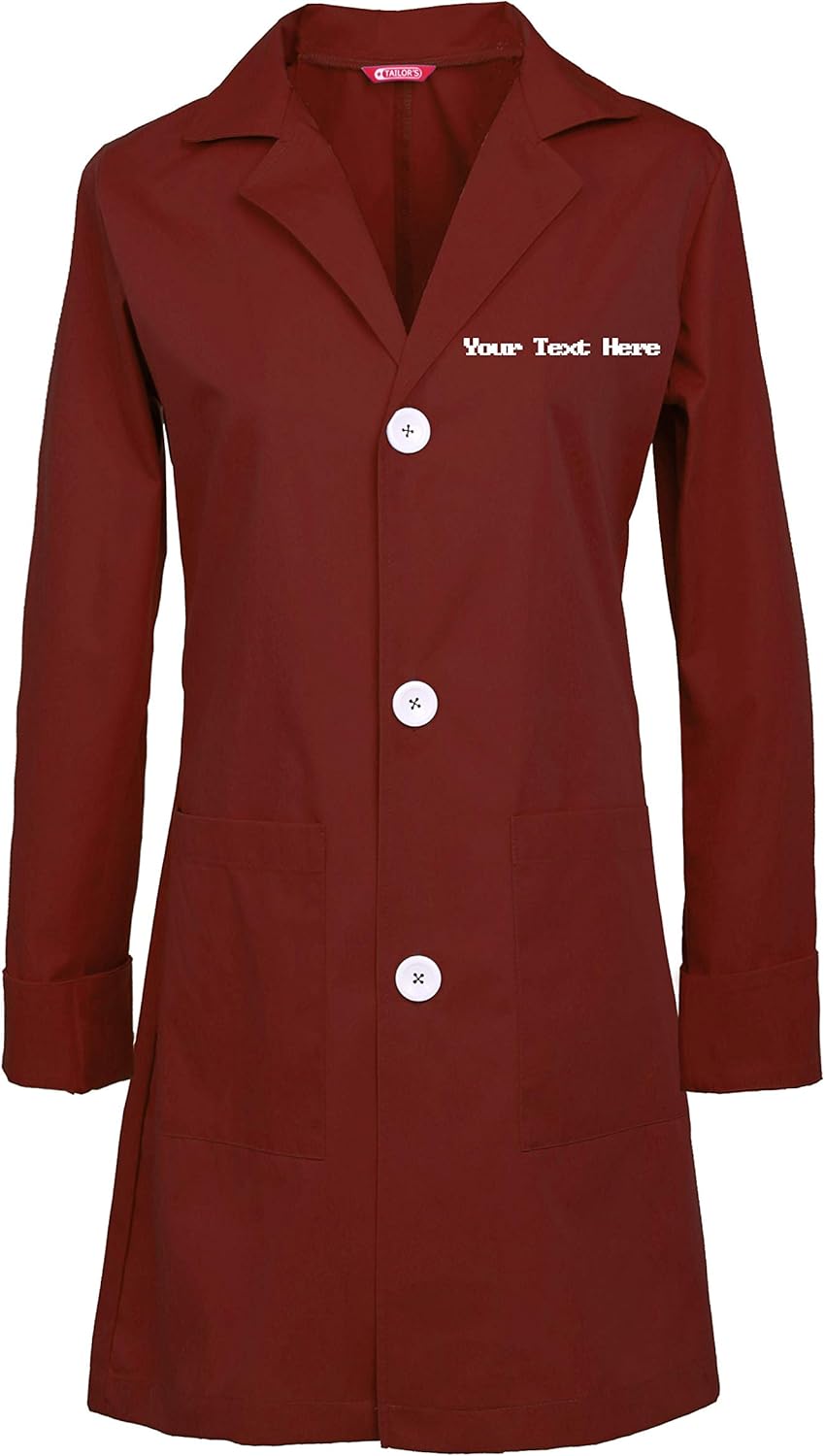 TAILOR'S Personalized Customizable Embroidered Women's Lab Coat: Clothing, Shoes & Jewelry