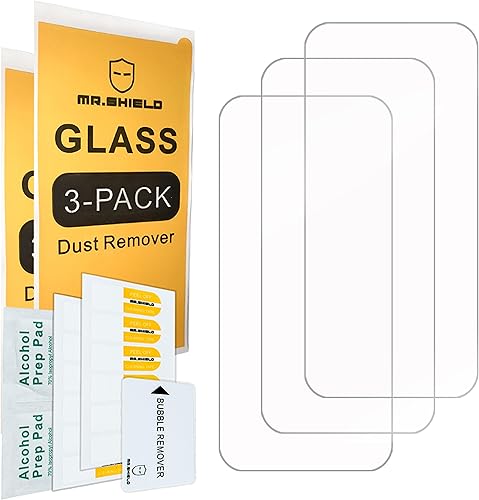 Miniatura 2 de Mr.Shield Protector de pantalla compatible con iPhone 16 / iPhone 15 [6.1 pulgadas] [vidrio templado] [paquete de 3] [vidrio japonés con dureza 9H]