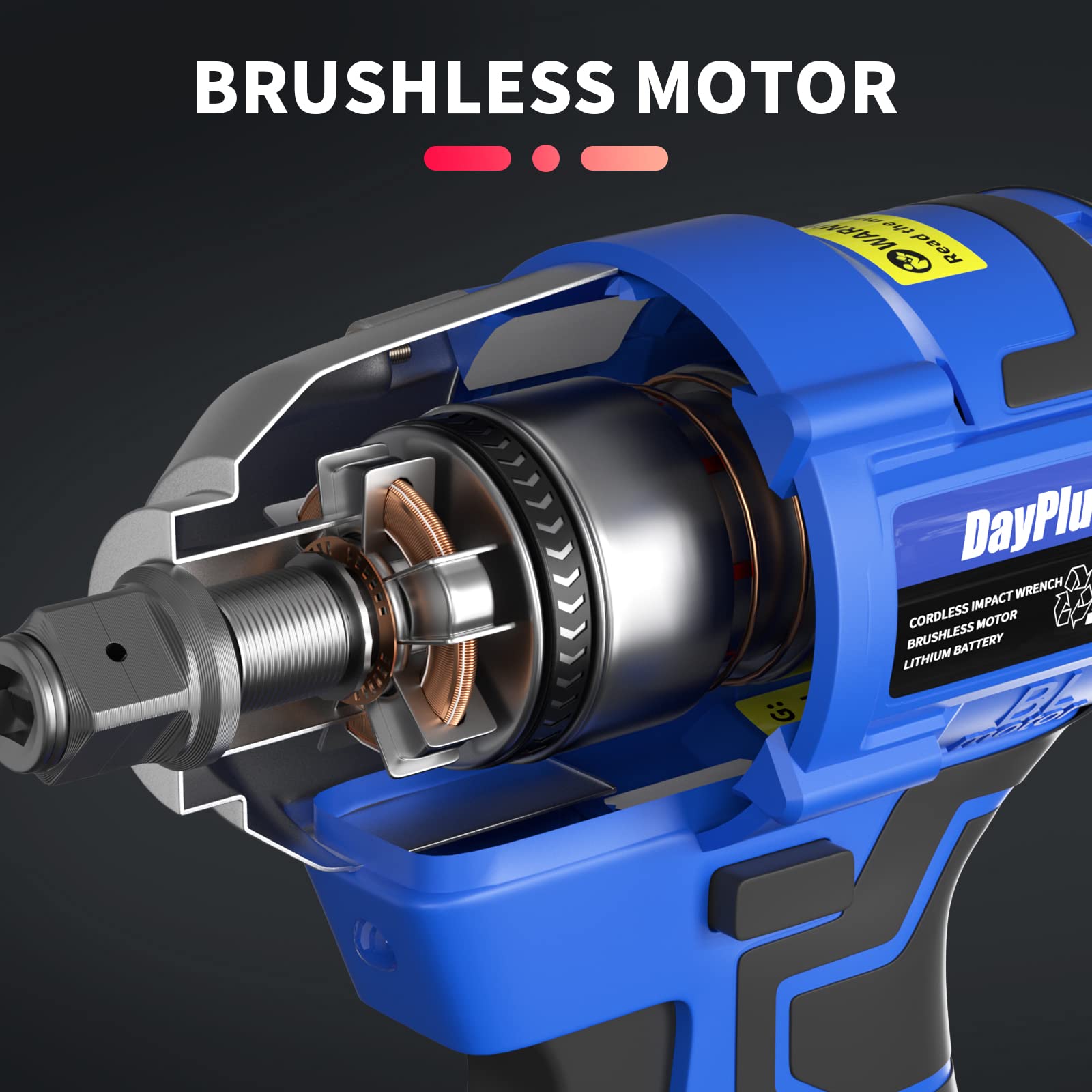 Atornillador de impacto con batería sin escobillas, 21 V 3200 rpm, con cargador de batería, destornillador de impacto, taladro, atornillador de impacto eléctrico para tuercas de rueda de coche