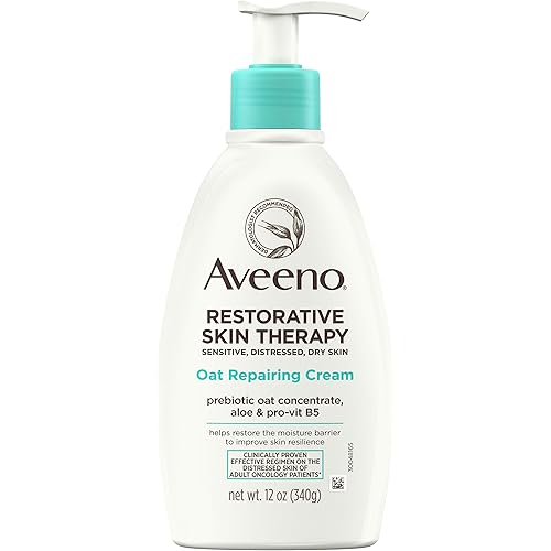 Aveeno Restorative Skin Therapy Moisturizing Oat Repairing Cream for Sensitive, Distressed, Dry Skin, with Prebiotic Oat & Aloe, Formulated without Parabens, Fragrance & Steroids, 12 oz