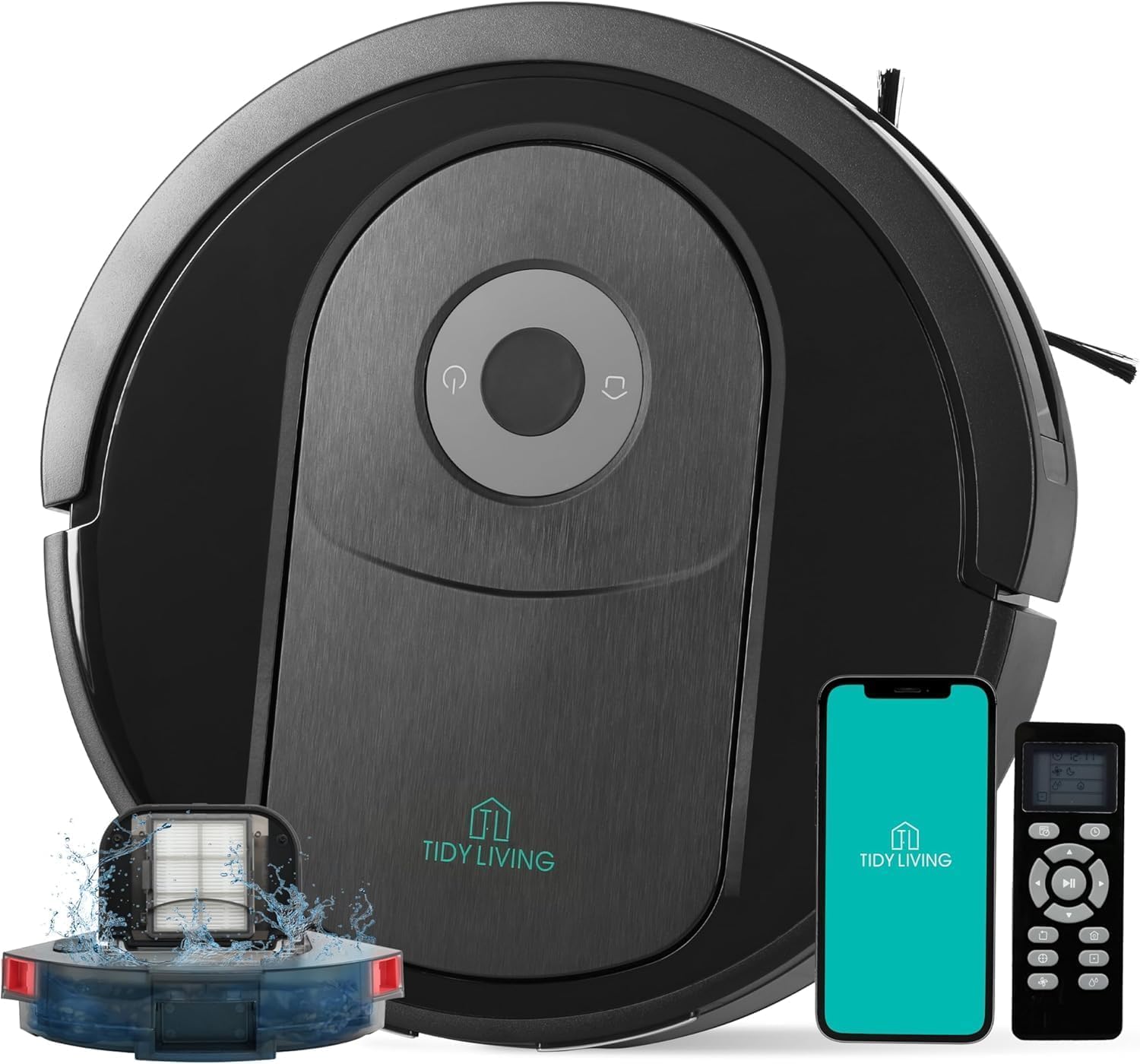 Xcity Robot Vacuum and Mop Combo, 4000Pa Suction Robot Vacuum Cleaner with Water Tank & Dustbin, Self-Charging Smart Vacuum Compatible with App, Ideal for Pet Hair, Hard Floors & Carpet