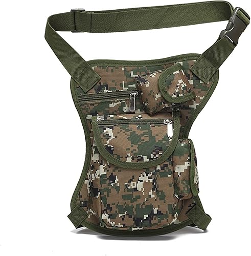 Miniatura 10 de Bolsa táctica militar Molle para piernas caídas, paquete de muslos para motocicleta, ciclismo, equitación, campamento, bolsas de cintura, Verde