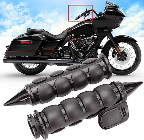 Empuñaduras negras de manillar de motocicleta de 1 pulgada con acelerador compatibles con Sportster 883 Street Bike Dirt Bike Cruiser y Chopper