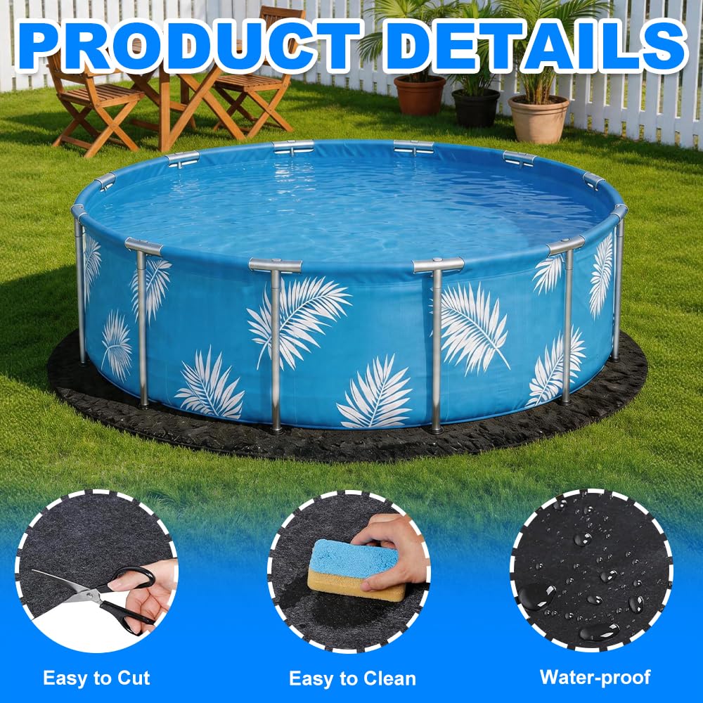 4M Poolunterlage Rund, Pool Bodenschutzmatte UV & Reißfest Pool Unterlage Outdoor Zuschneibare Pool Bodenplane, Faltbarer Schwimmbecken Matte, Unterlage Pool für den Außenbereich