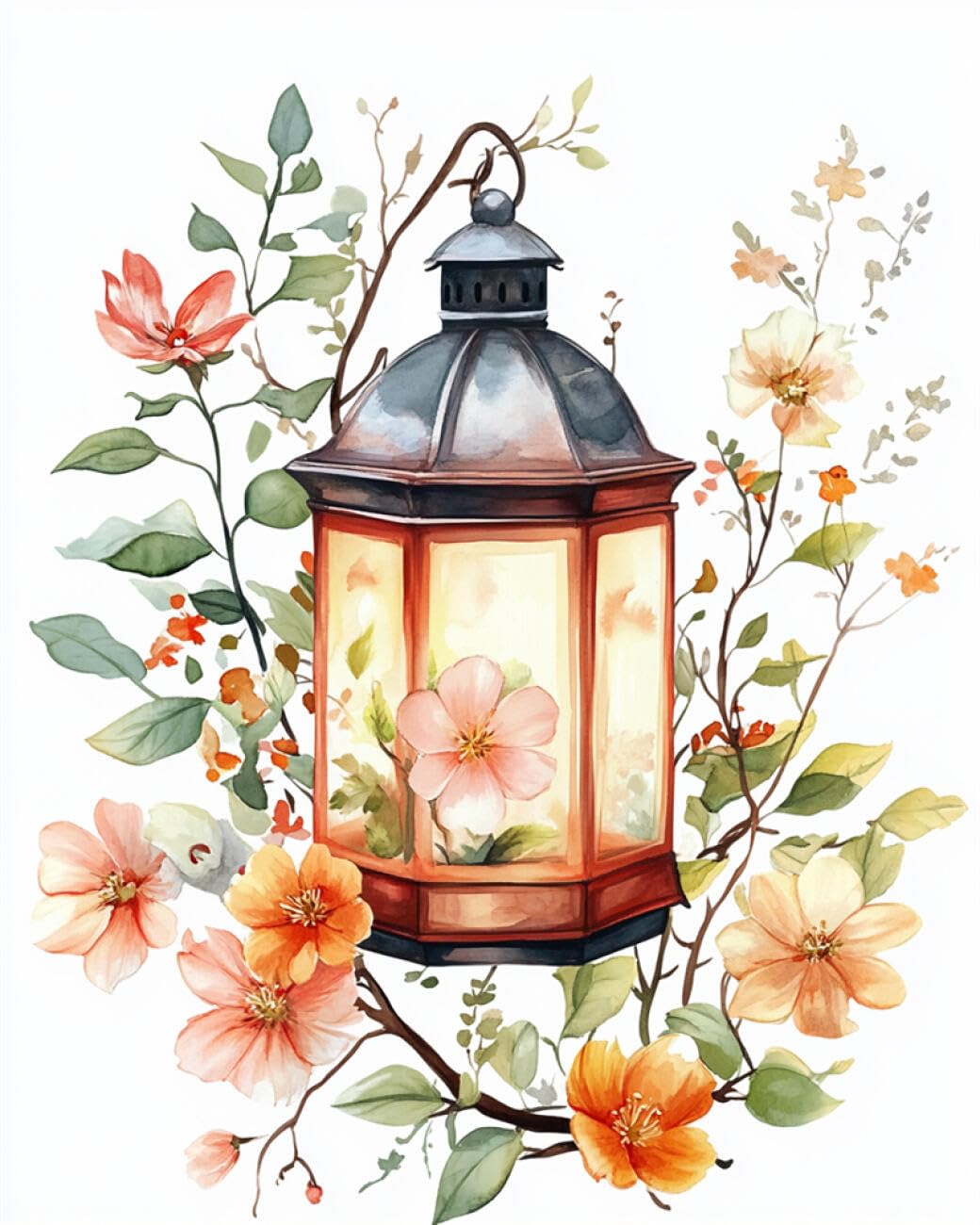 Ambattery Color Diy Seed Bead Embroidery Kits Fantasy Lanterns And Flowers Bead Embroidery Kit For Adults Needlepoint Tapestry Set Beaded Stitching 40X50cm
