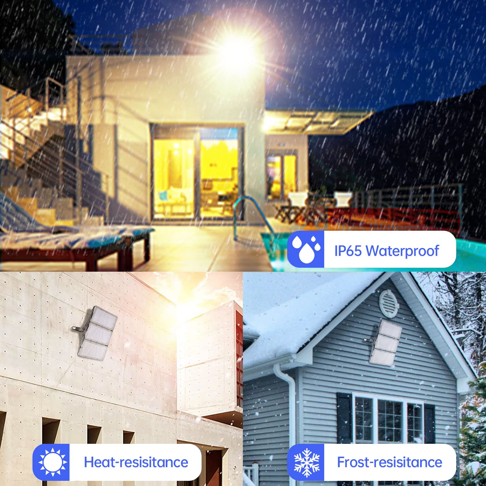 Sararoom LED Strahler Außen 300W 30000LM Fluter Flutlicht Scheinwerfer - 3000K Superhell Flutlichtstrahler Wandleuchte, IP65 Wasserdicht Außenstrahler Sicherheitsleuchte für Garten Garage Sportplatz