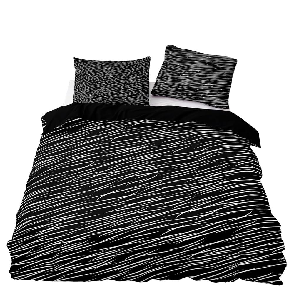 Housse de couette 90x190 sans repassage pour lit une personne avec zip anti-glisse