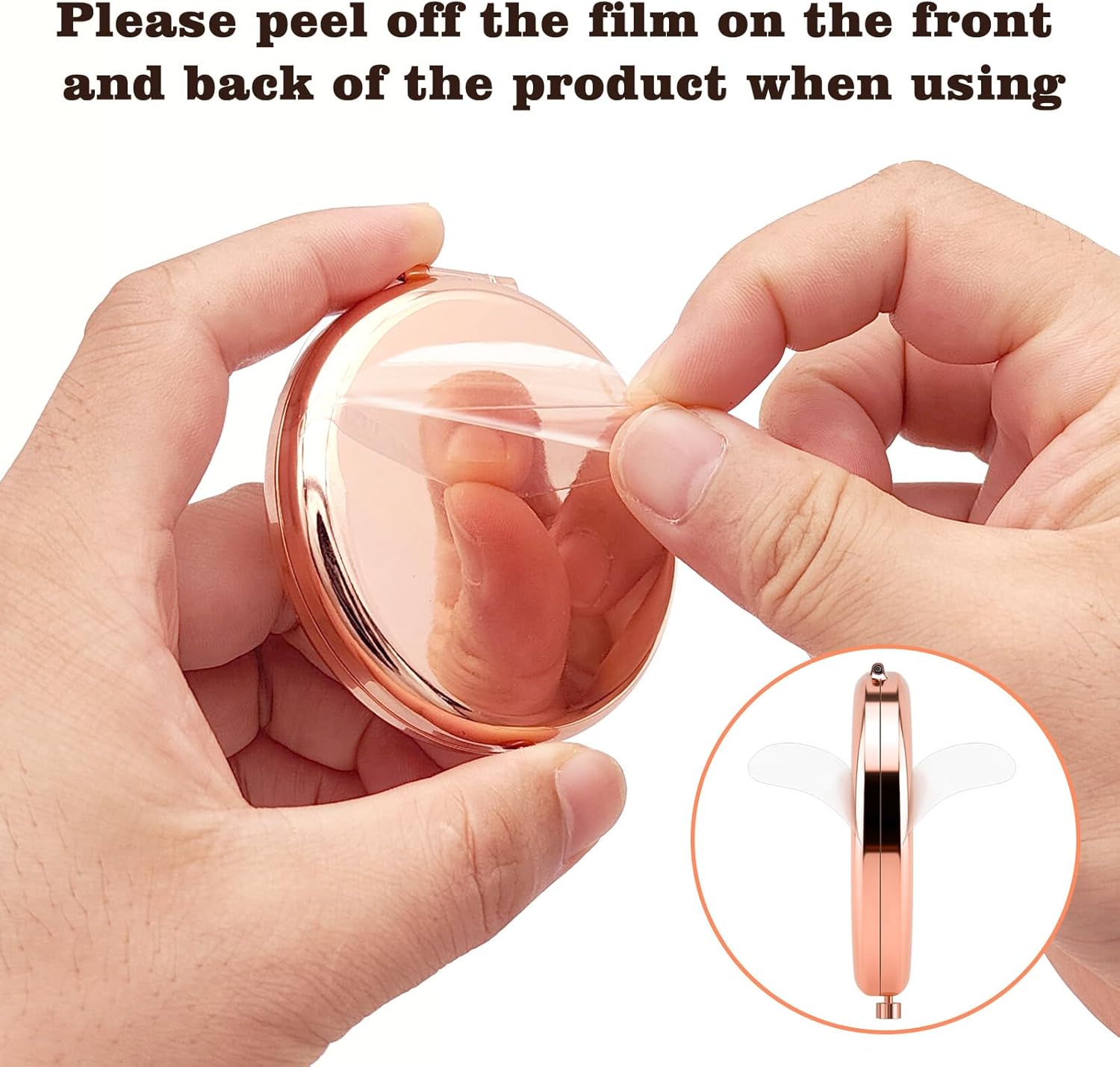 Valentines Day Gift for Her Wife Girlfriend Compact Makeup Mirror Romantic Anniversary Wedding Gift Couple Gifts Christmas Birthday Present for Girlfriend Wife Folding Makeup Mirror - Image 3