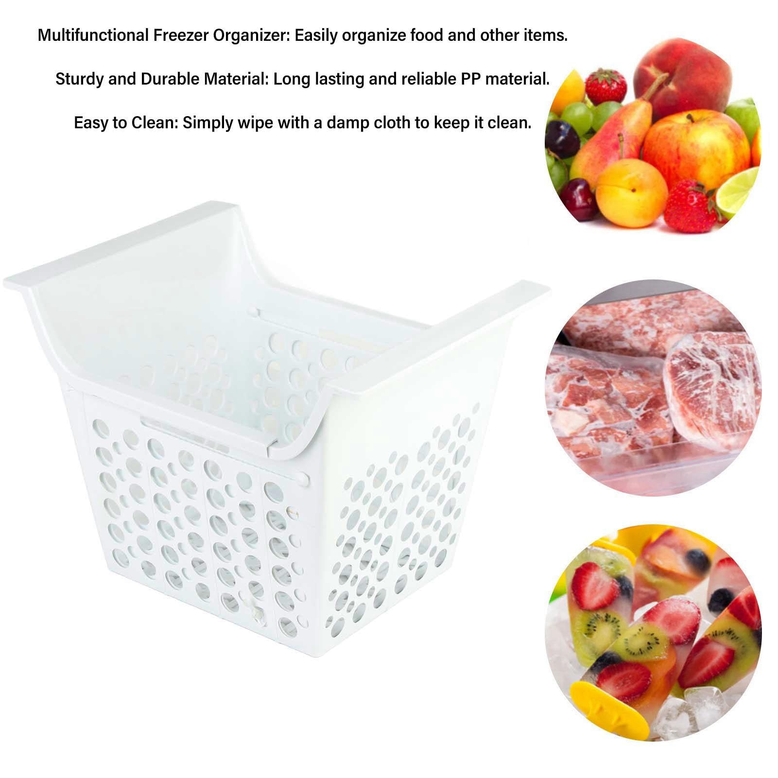 TOPINCN Freezer Storage Organizer Baskets with Handle PP Chest Freezer Basket Expandable Deep Freezer Organizer Bin Heavy Load Chest Freezer Accessory for Kitchen (S) on Fridge.com