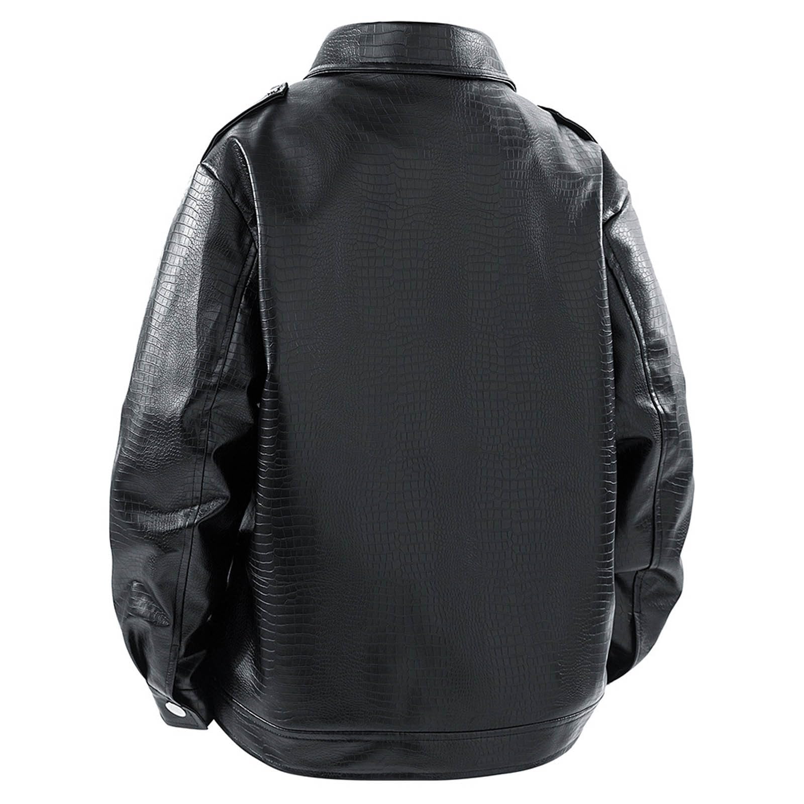 Blouson Moto Homme Veste en Cuir pour Homme, Style Classique, Revers cranté, Fermeture éclair latérale, vêtement d'extérieur décontracté pour Le Quotidien et Les activités de Plein air