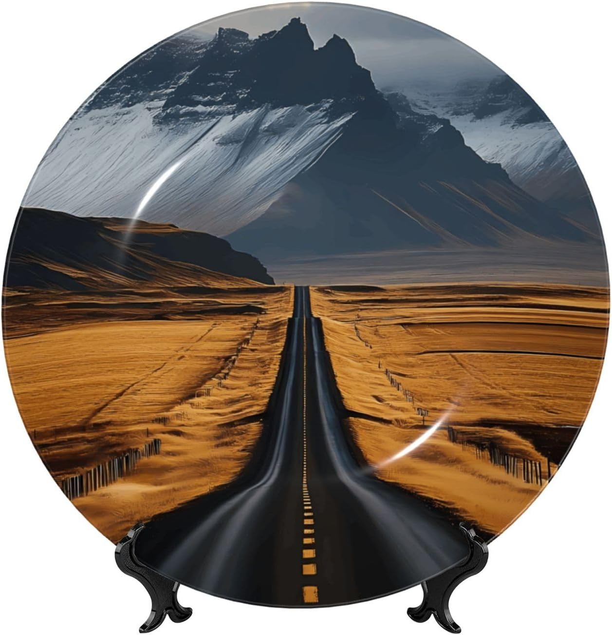 Highway Style Ceramic Plate Display Home Display With Stand Wall Hanging Plate For Home Decor 10 Inch