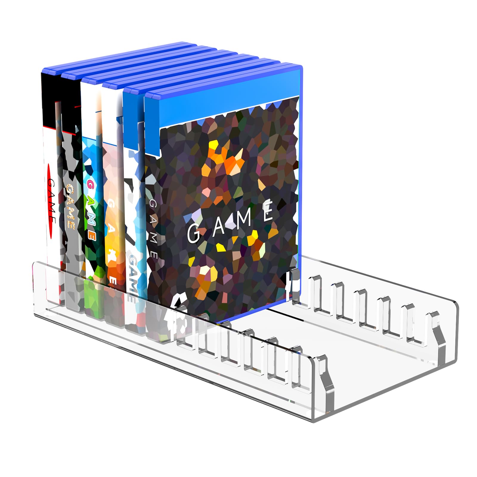 CaSZLUTION Acrylic Video Game Storage Organizer Stand for PS5, PS4, PS3, Game Storage, PS5 Game Holder, Game Box, Display Stand, Fits up to 12 Games (Clear)