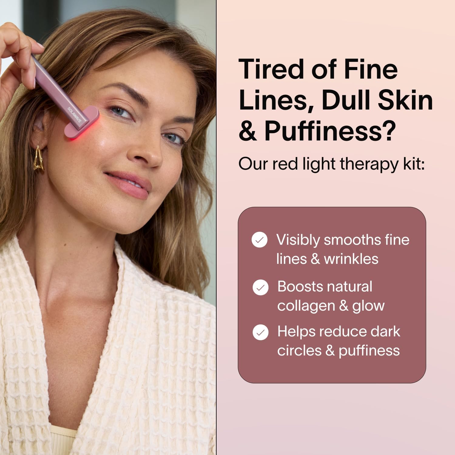 Solawave Red Light Therapy Starter Kit | Face Wand LED Device, Activating Serum, & Refill | Anti-Aging Tool for Depuffing, Under Eye Dark Circles, Reduces Appearance of Fine Lines, Lifts & Tones Neck