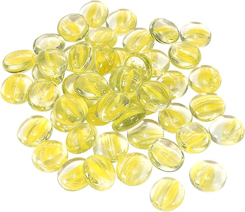 Miniatura 10 de MECCANIXITY Mármoles de vidrio plano decorativo de 0.669-0.748in, cuentas de relleno de jarrón de roca de guijarros marrón pétalos para decoración