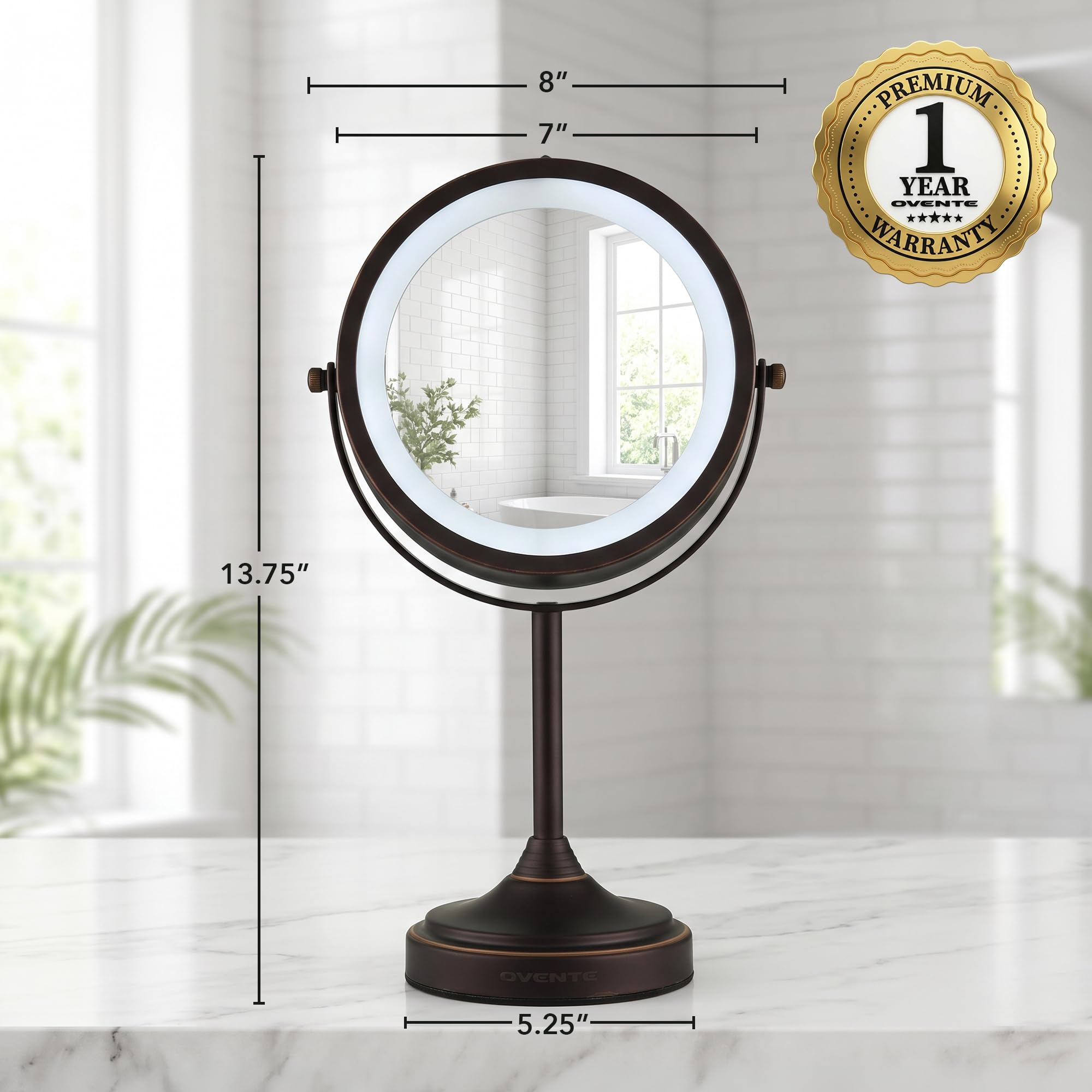 OVENTE Magnifying Tabletop Makeup Mirror