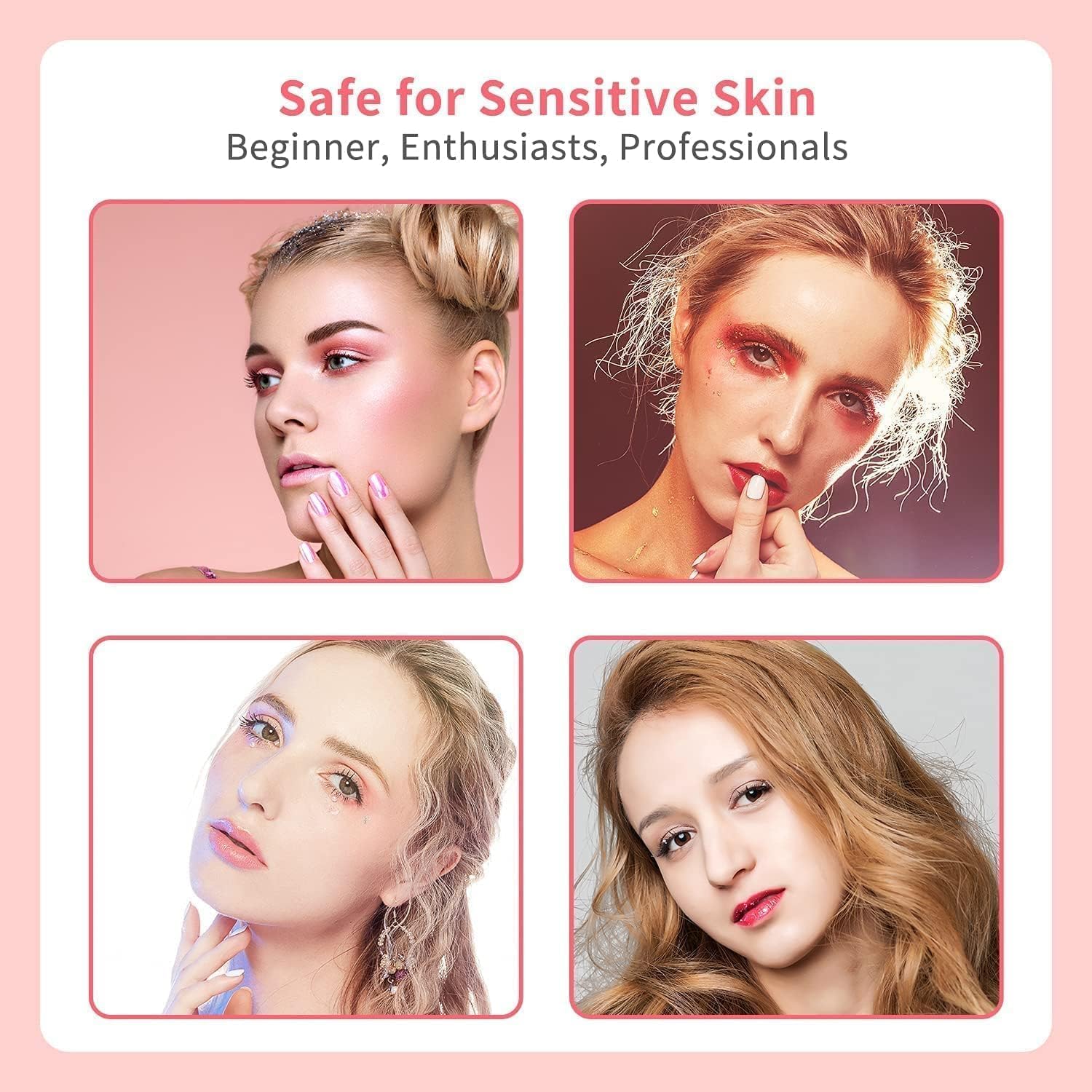 RV - Set di pennelli professionali da viaggio con specchio, 5 pennelli da trucco portatili per donne, mini kit di pennelli da trucco per viso, occhi, sopracciglia, fard e lucidalabbra