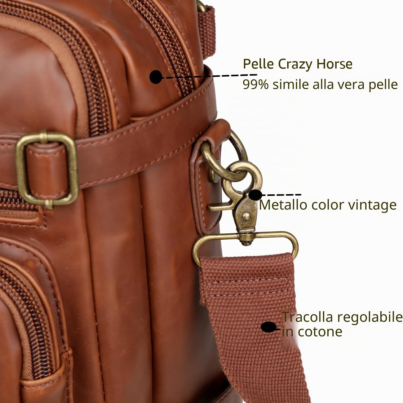 Borsa a tracolla in finta pelle, ibrida da 17 pollici, da uomo, a tracolla, multifunzione, per uomo, HB-22