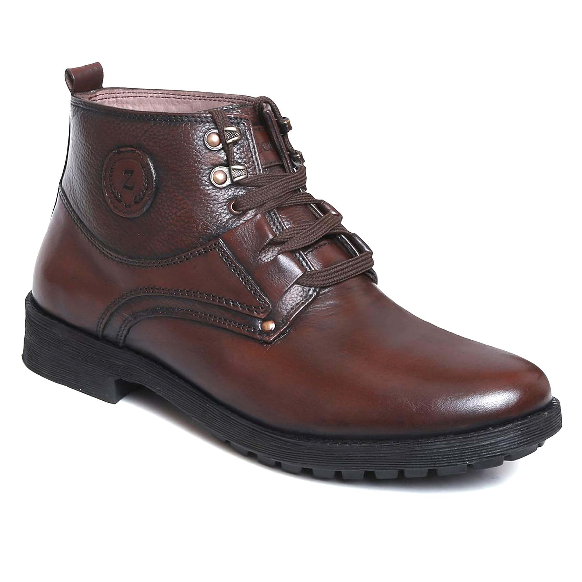 Zoom Shoes Genuine Leather Mens Ankle Boots With Laces ZA-4701 for office/party/hiking | Tinted Leather With ankle support and Lightweight and Slip Resistant Sole (Brown, 10) (B0CM2BB567) Amazon Price History, Amazon Price Tracker