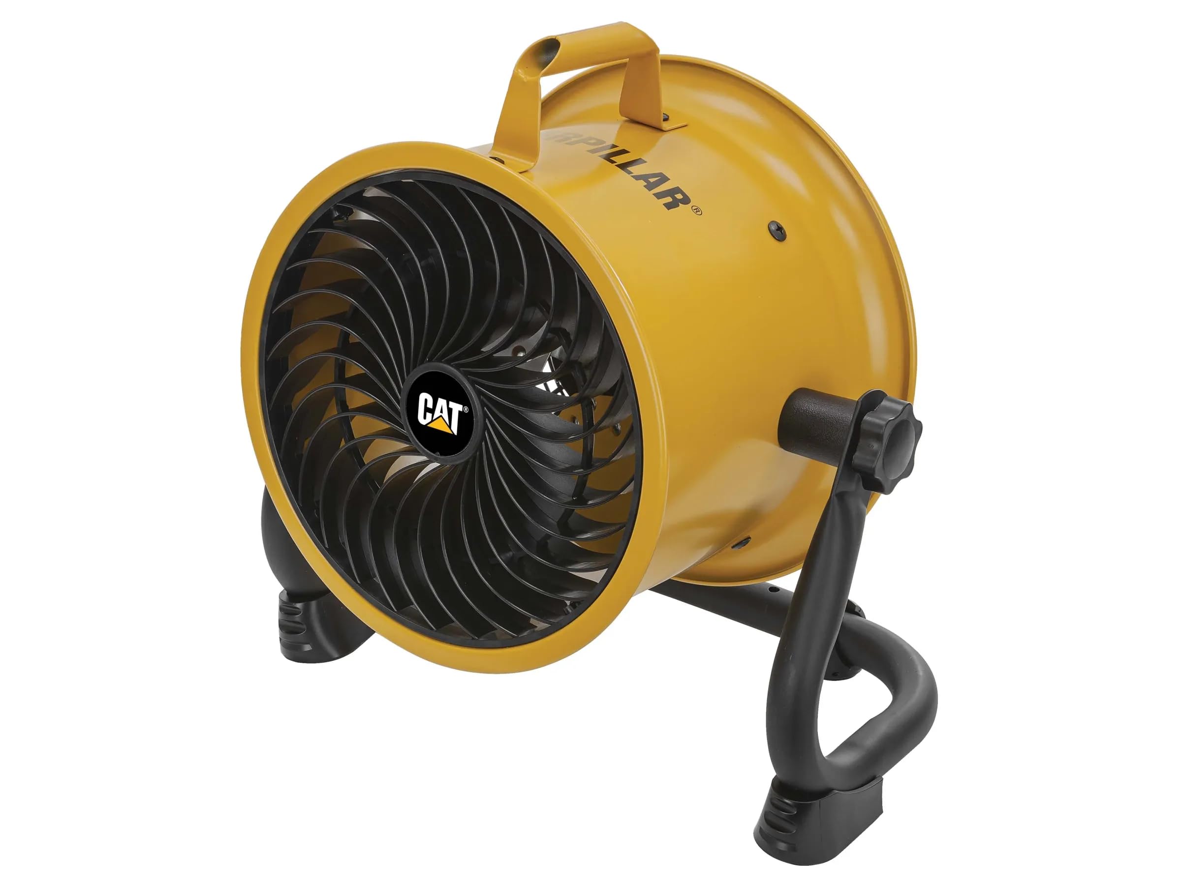 CAT Caterpillar HVD-9AC Ventilatore da Pavimento Industriale Ø23 cm 90W 4 Velocità Alta Velocità 27 m³/min Pale in Alluminio Orientabile Montaggio a Parete Compatto e Potente