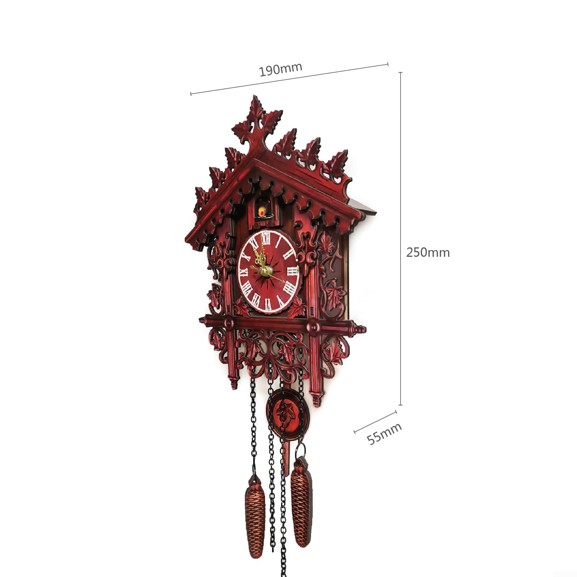 Horloges coucou vintage fabriquées à la main avec grand chiffres romains pour salon, maison, chambre, bureau, hôtel (KB-201)
