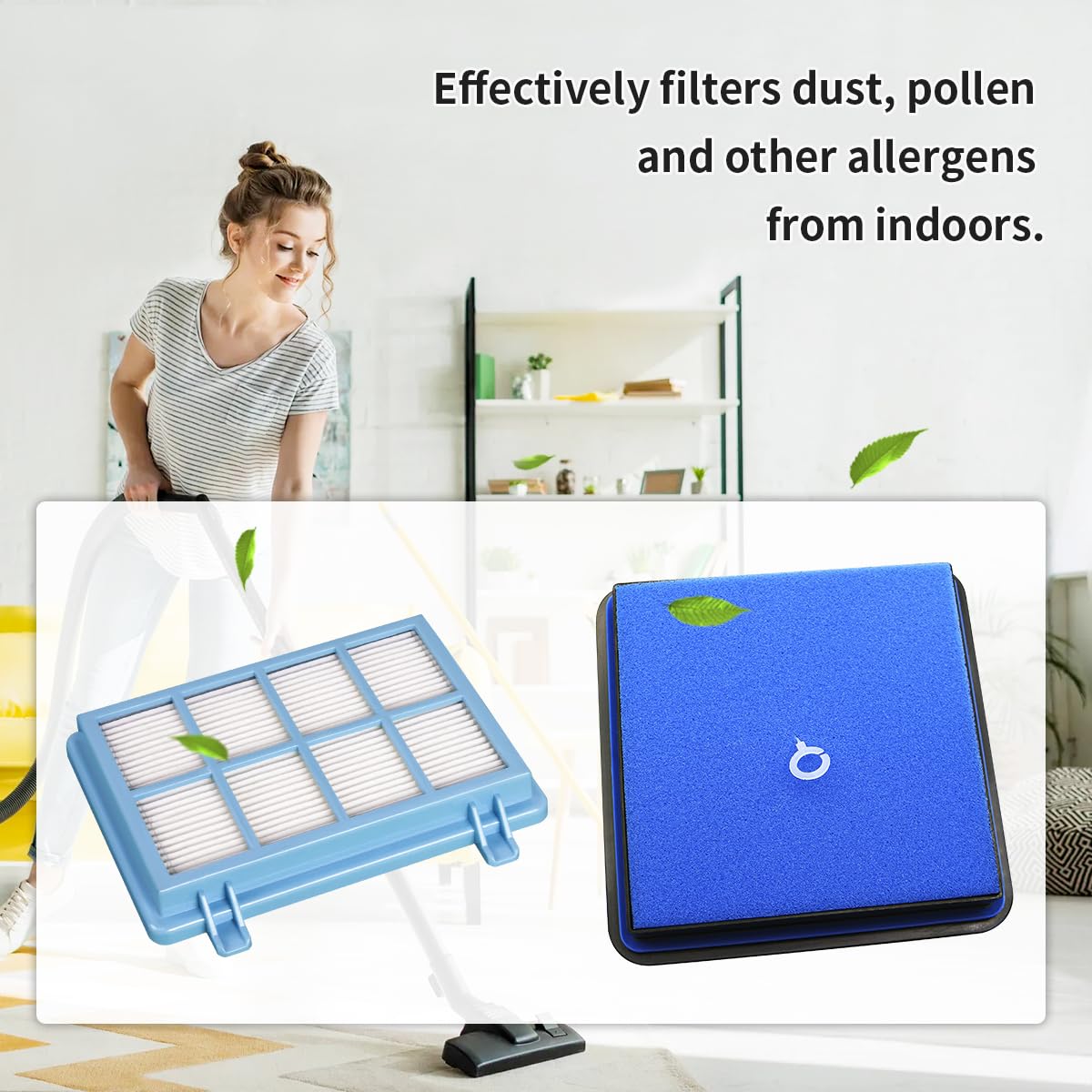 Set Filtri Di Ricambio Per Philips Power Pro Compact: Filtro Antiallergico, Filtro Motore E Filtro In Schiuma Per FC9331/09, FC9332/09, FC8010/01