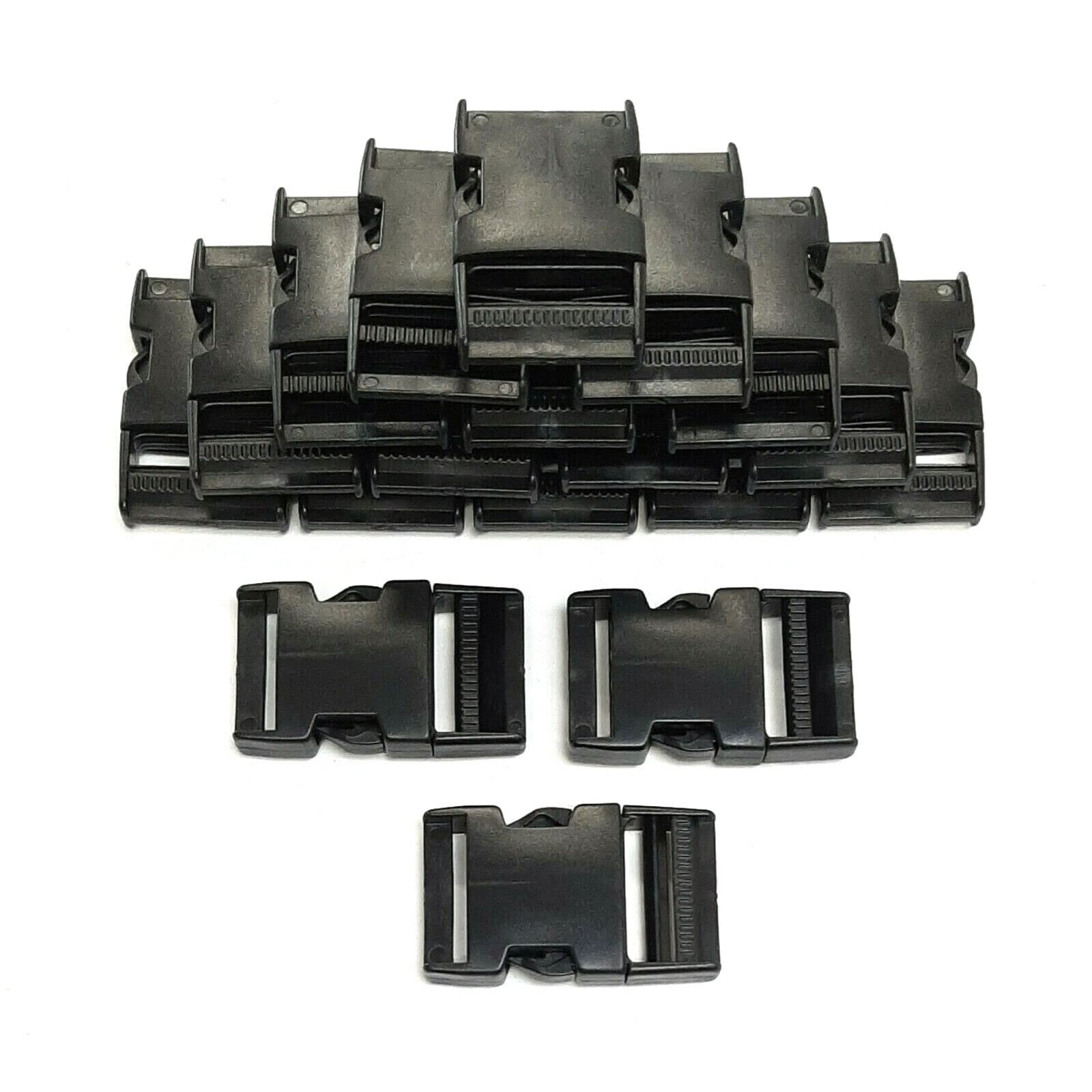 Church Products Uk Unisex Black 40Mm Plastic Side Release Buckles X2 - X50 Quick Snap Clasp Adjustable Webbing Straps Belts Bags Backpacks (25)