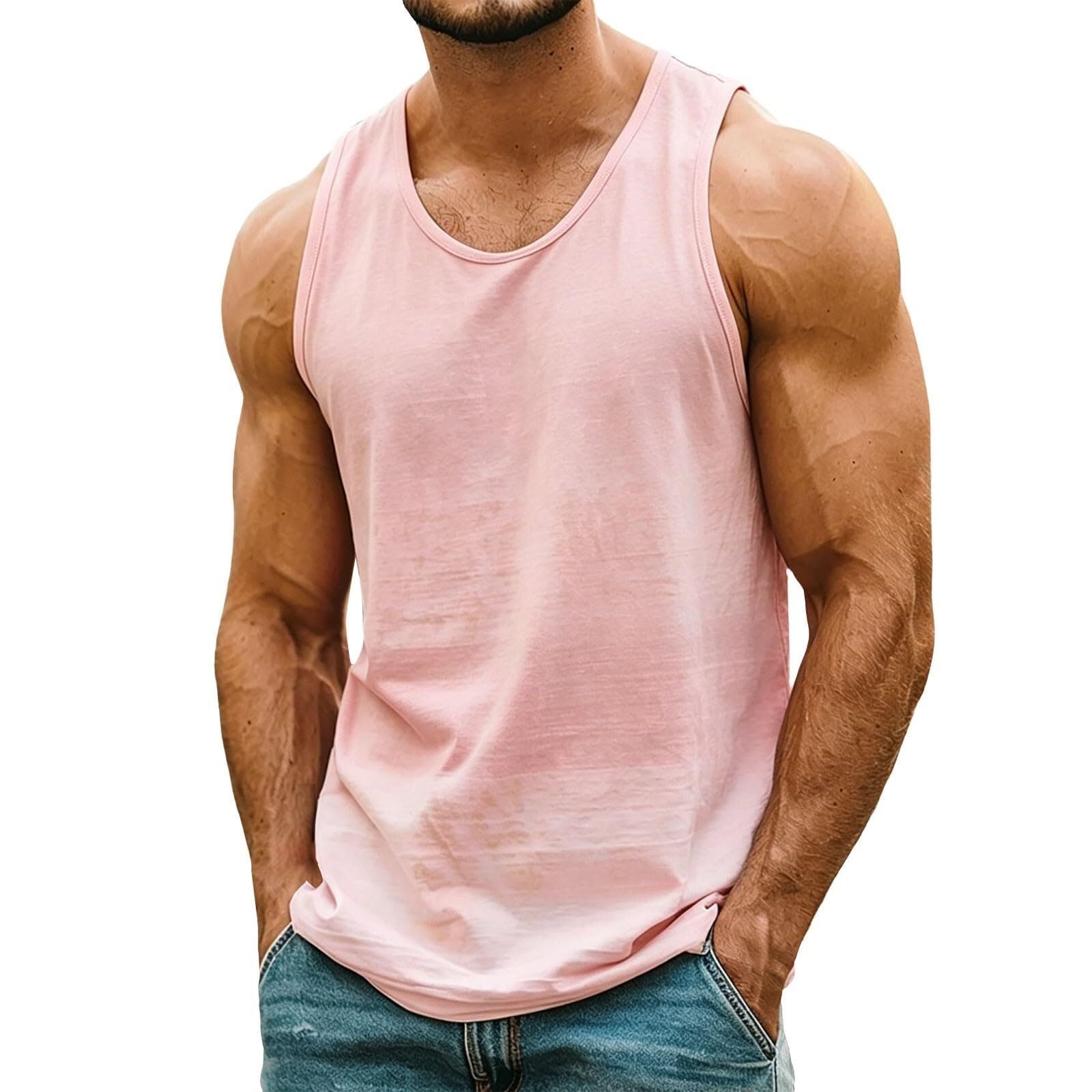 Canotta sportiva da uomo, senza maniche, per fitness, traspirante, bodybuilding | Materiale elasticizzato di alta qualità, taglio attillato, massima libertà di movimento, versatile