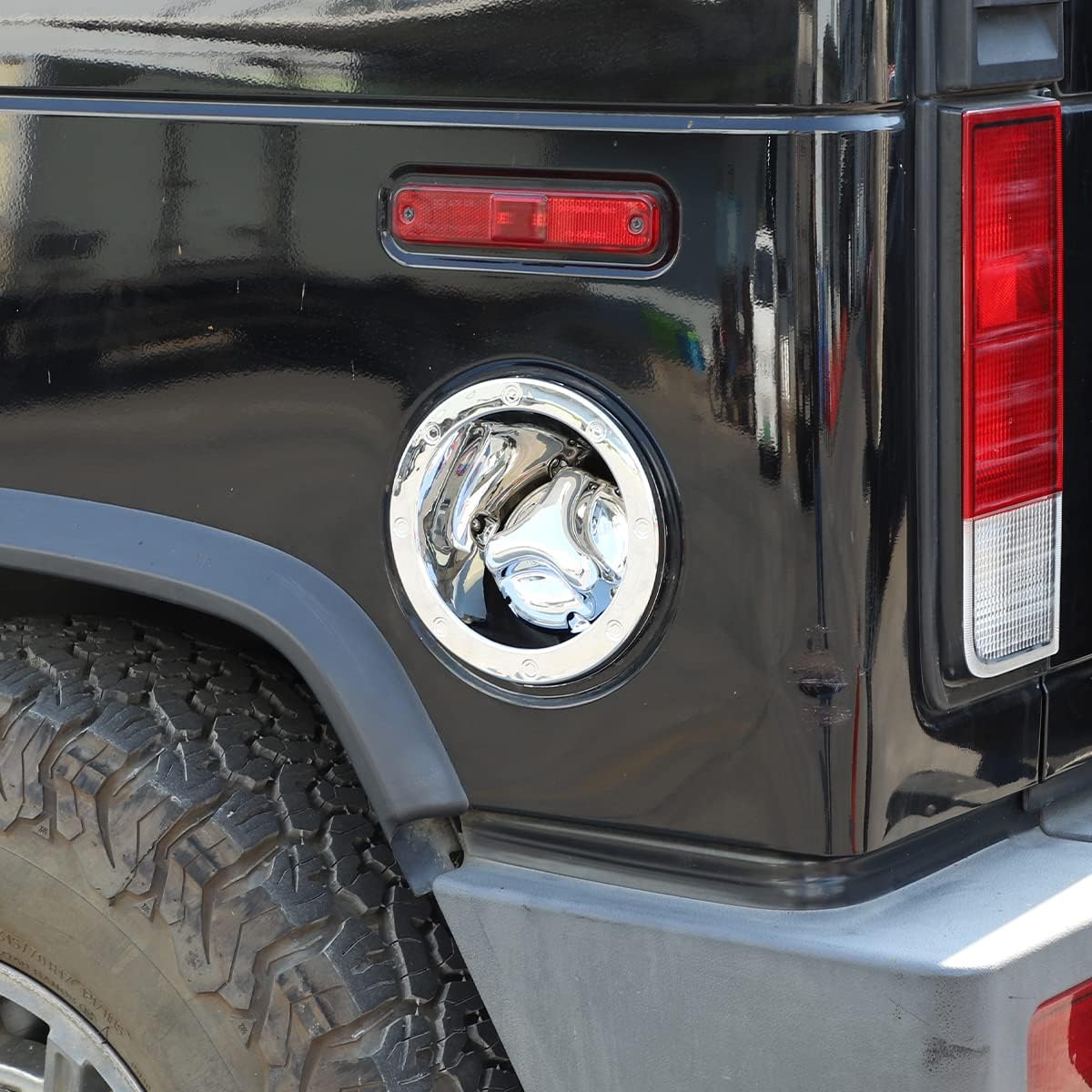 PIUGILH Matte Black Fuel Filler Door Cover Gas Fuel Tank Cap Moulding Cover Trim fit for Hummer H2 2003-2009,Fuel Door Gas Cap Tank Lid Bezel Cover,2 PCS