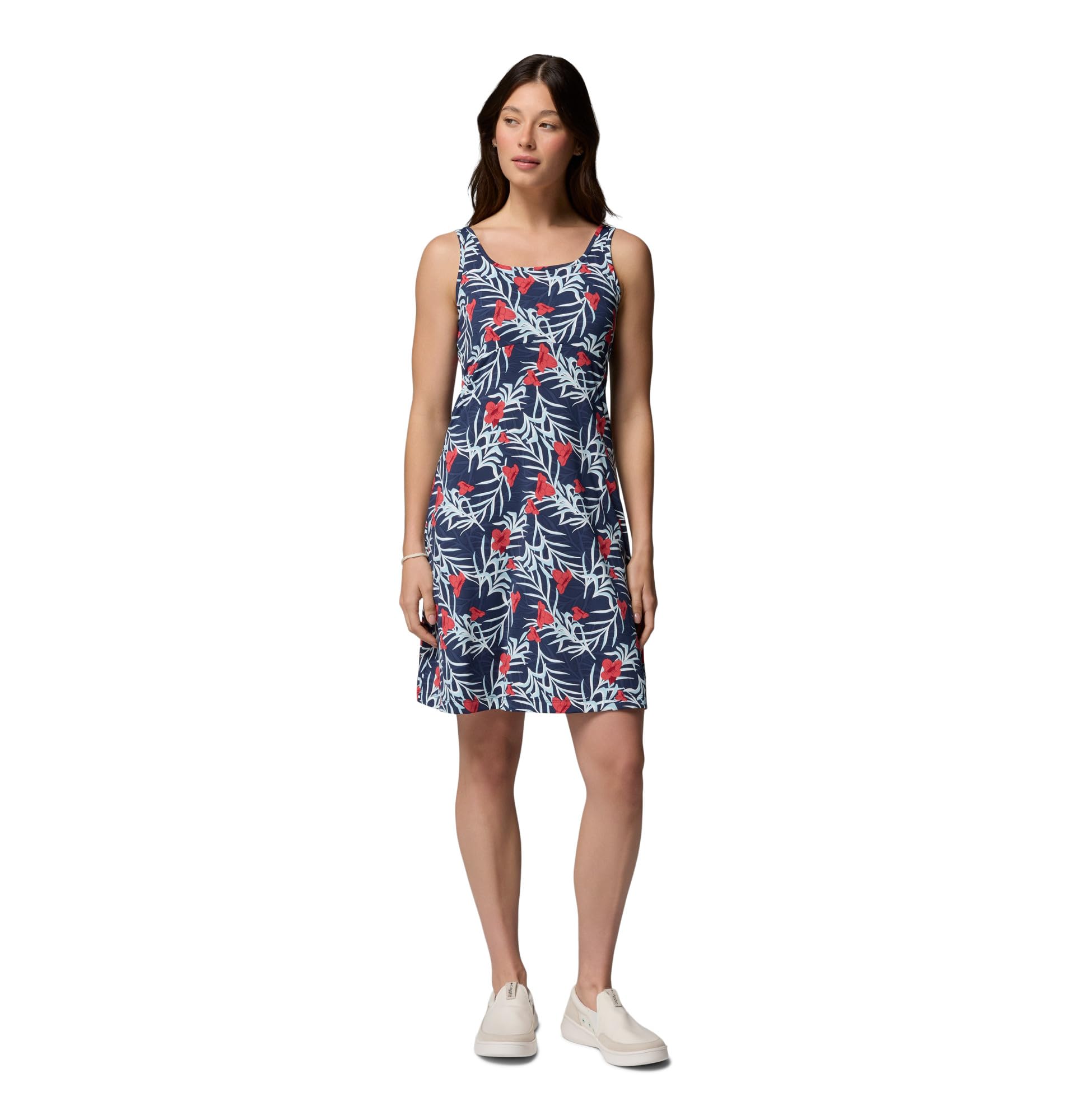Columbia Women's PFG Freezer III Sun Dress, Beet Sunflora, Medium