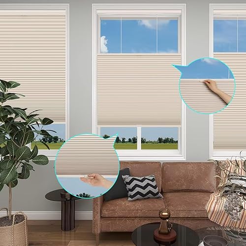 Miniatura 5 de Changshade Persianas celulares opacas personalizadas, de arriba hacia abajo, parte inferior hacia arriba, persianas inalámbricas para oscurecer la