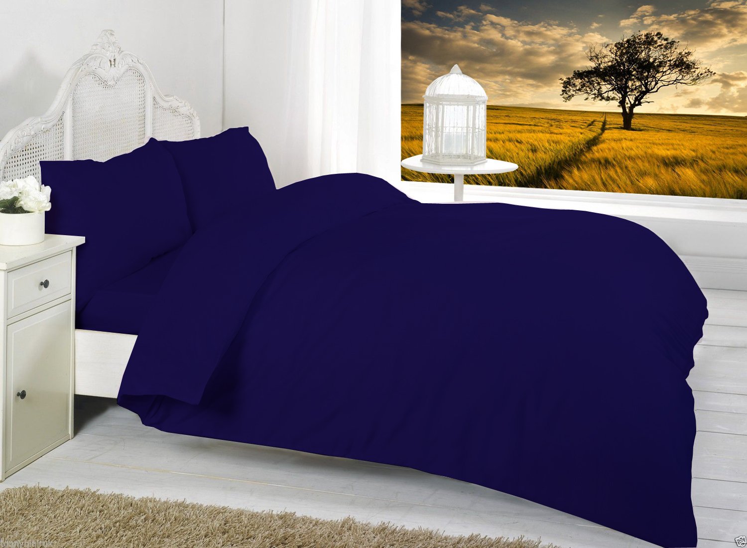 Bunk Bed Fitted sheets 2ft 6" Percale PolyCotton By *Textile.Plus* (Navy)