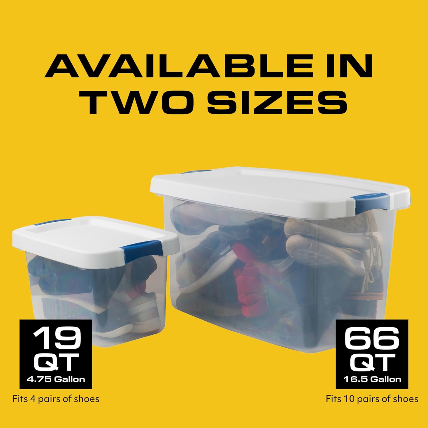 CENTREX CX Cleared Away 19-Quart Medium-Strength Clear Storage Container & Latching Lid, 4 Pack, (10.2”H x 17.1”W x 11.7”D) Stackable, Transparent Storage and Organization Tote, Plastic Bin