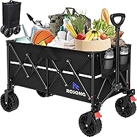 Vista 8 de Carrito plegable con ruedas plegable – Carros plegables resistentes para comestibles, deportes, jardín, compras, camping