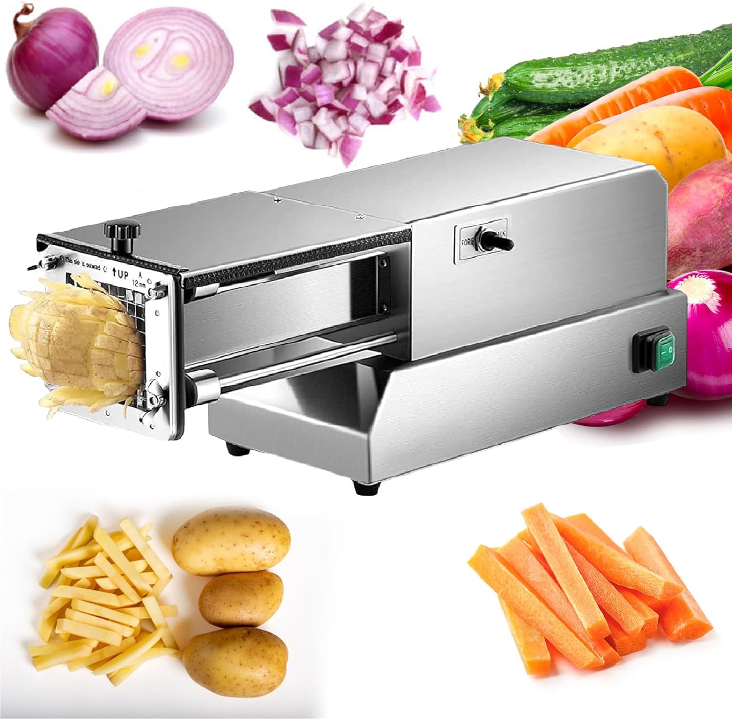 Potato-Cutter-for-French-Fries-Machine,-Electric-Cutting-Slicer-Chipper,-Automatic-Potato-Cutter,-Stainless-Steel-for-Commercial-Industrial-Kitchen-Restaurant-Use