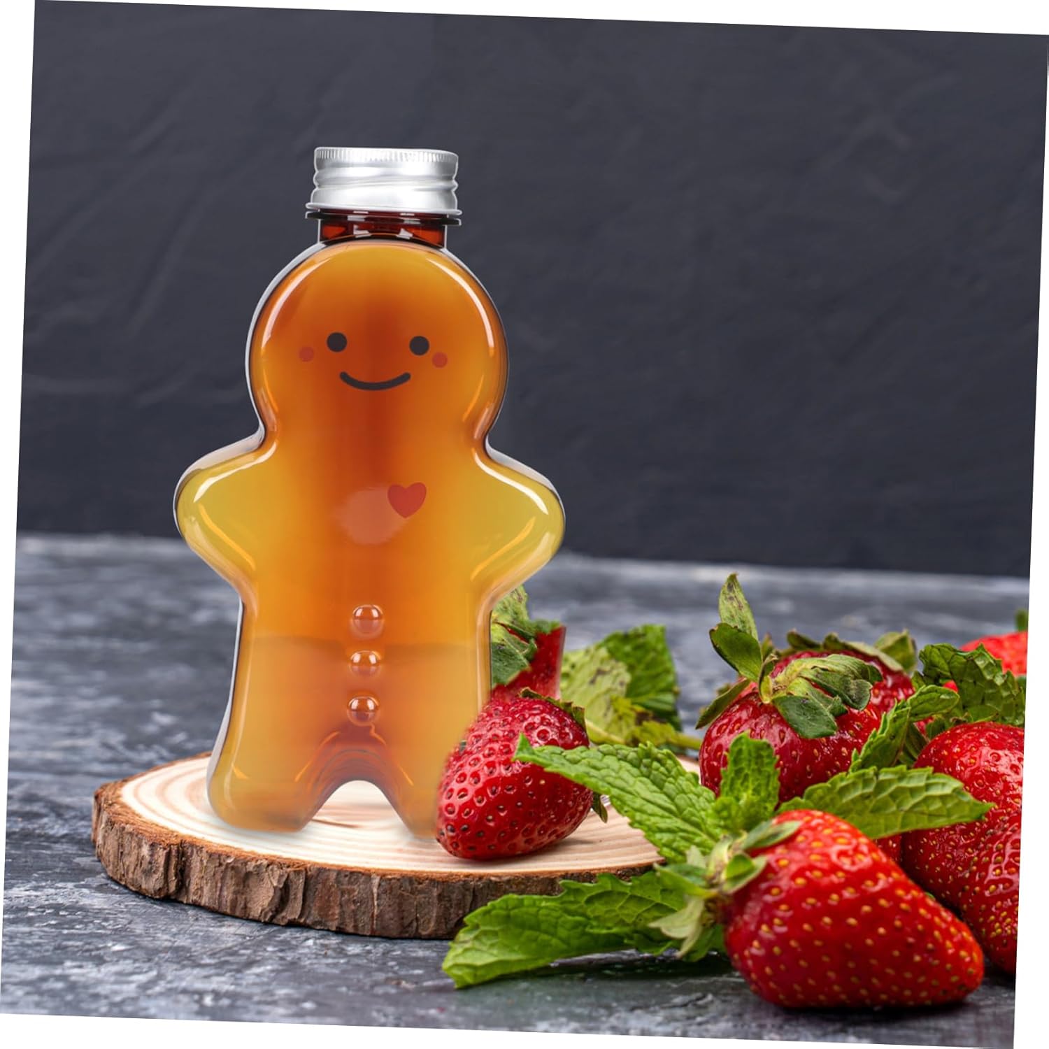 10pcs Snowman Shape Drink Bottles Caps Bpa Milk Bottles for Juicing Cocktails