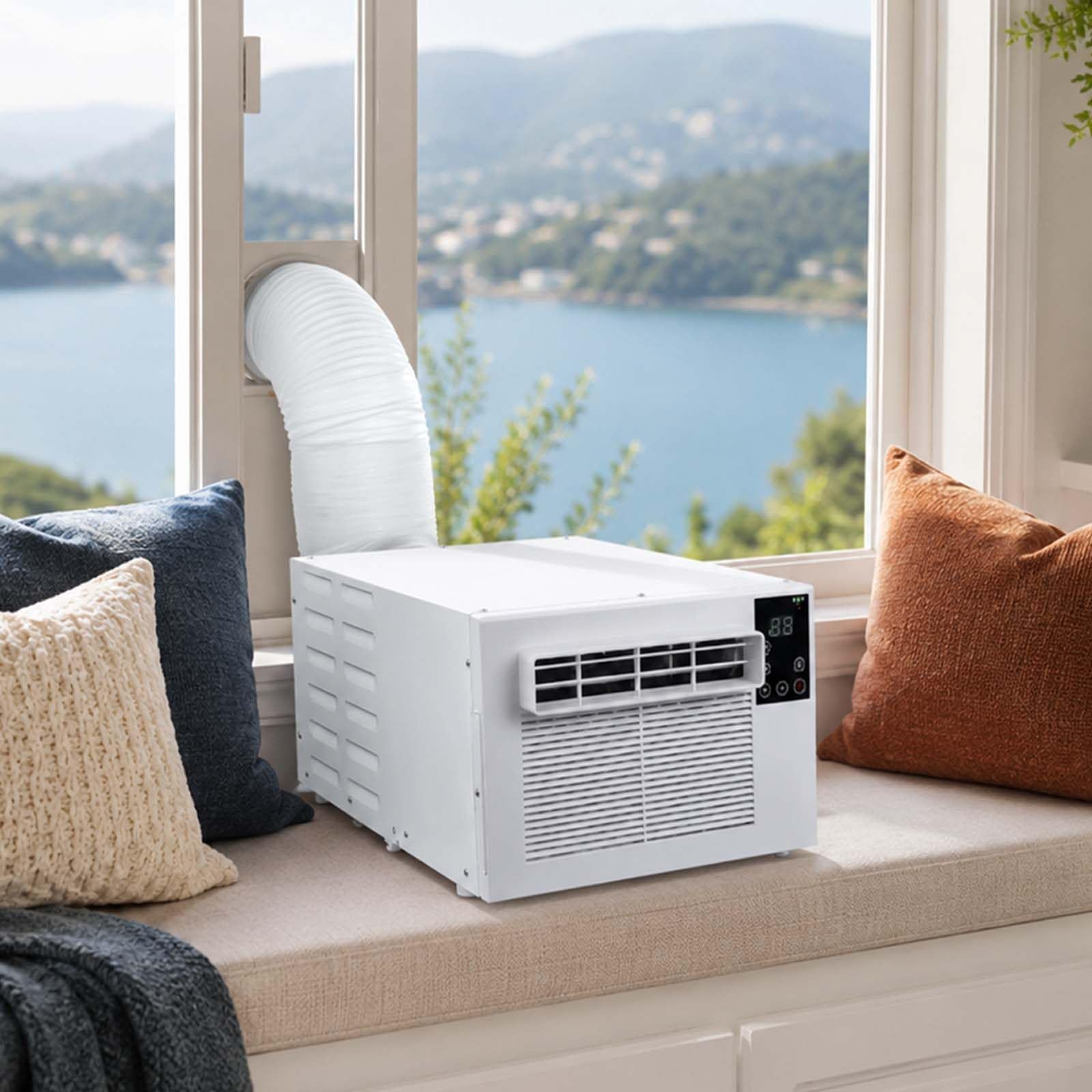 QFGain Quiet 45dB Camping Air Conditioner, Portable Heater Cooler for Tent