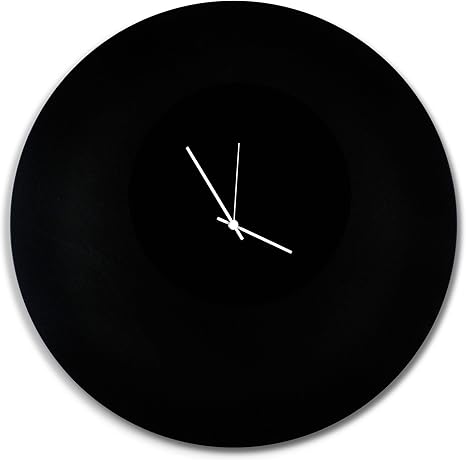 Amazon Com Minimalist Black Clock Blackout White Circle Clock Large Contemporary Metal Wall Clocks Monochrome Modern Decor 23in Black W White Hands Home Kitchen