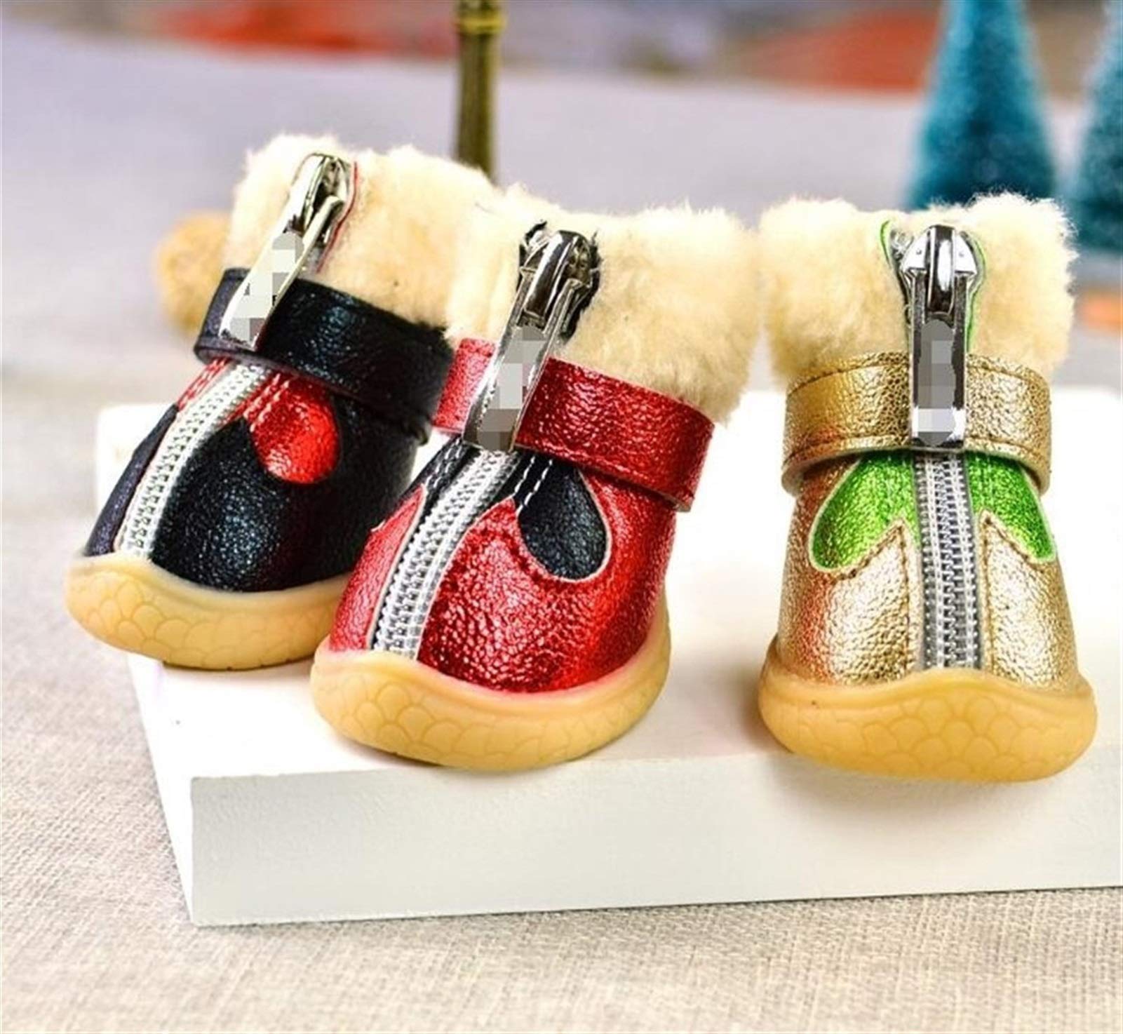 Scarpe Dog Pet Ispessito l'inverno Caldo Stivali Impermeabili for Regolabile Antiscivolo Pattini Dell'animale Domestico del Piccolo Cucciolo di Cane Wear (Color : Black, Size : XL.)