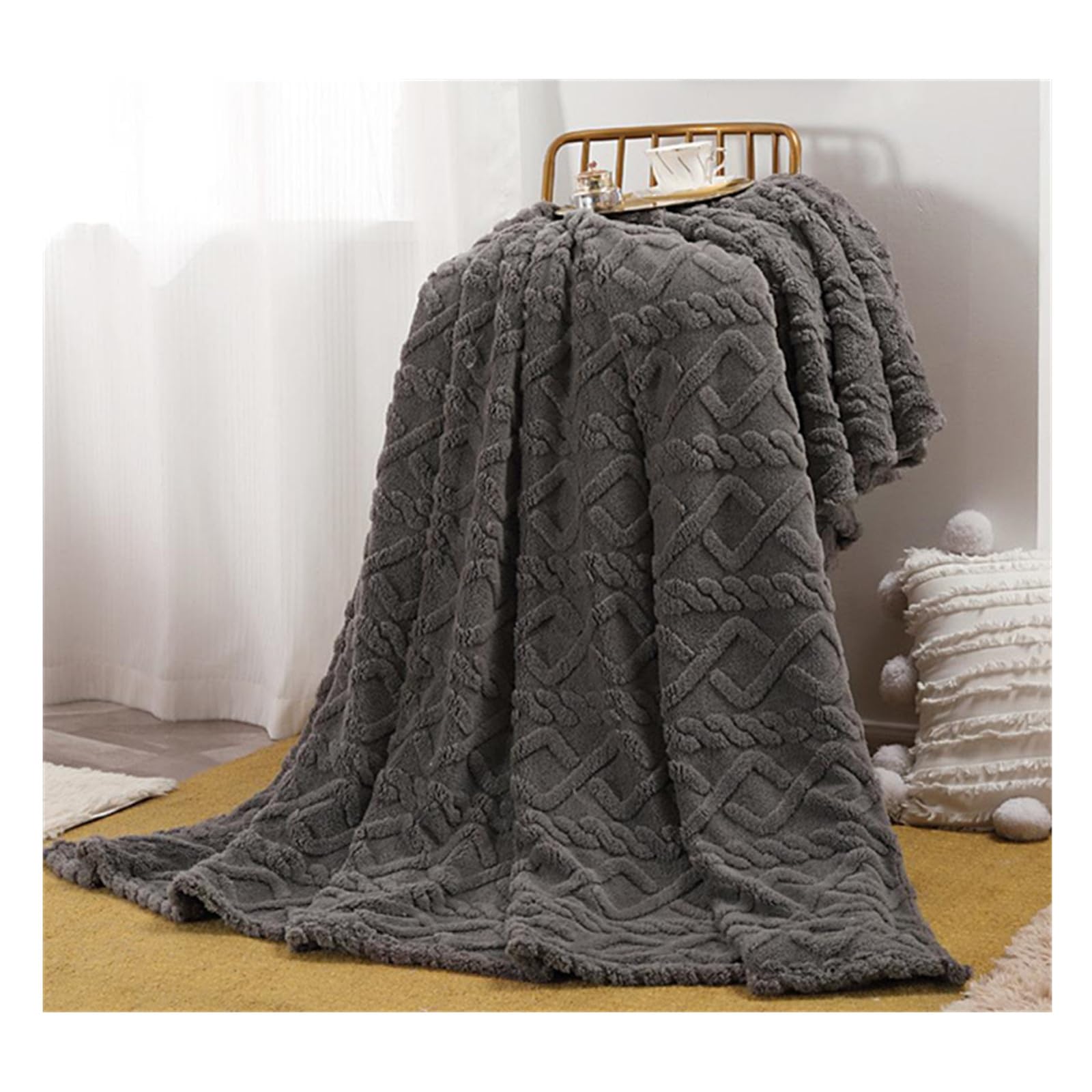 Super Soft Fleece Blanket Throw Blanket, Super Soft Cozy Microfiber Blanket, Lightweight Blanket Sofa Blanket Flannel Blanket for Sofa, Couch, Bed, Camping, Travel (70x100cm, Gray)