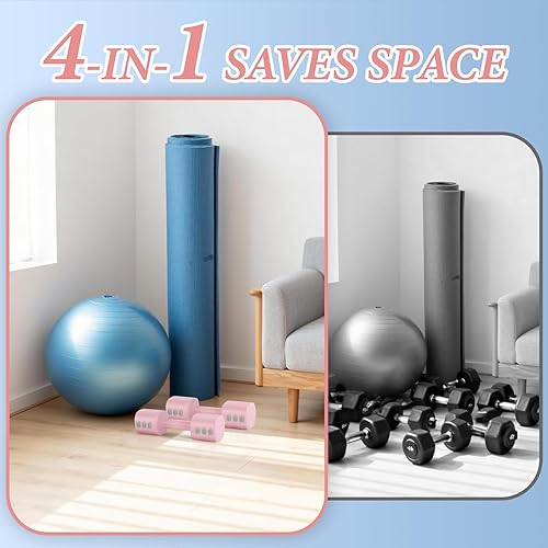 Miniatura 7 de Adjustable Dumbbell Set of 2, Adjustable Weight set, Anti-slip Handle, 4 in 1 Free Weights Dumbbells Set for women at home, 2.2lb, 3.3lb, 4.4lb,