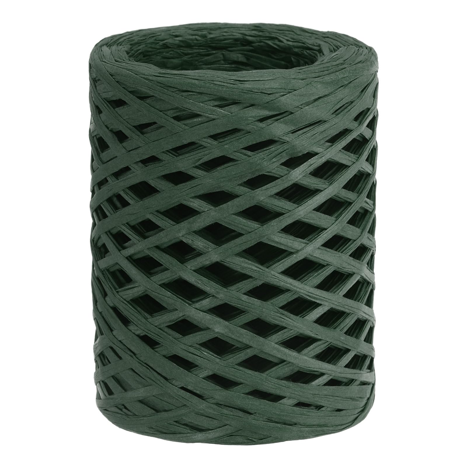 PATIKIL Raffia Ribbon 100 Yard, 1 Roll Natural Packing Paper Twine String for Crochet Box Wrapping Craft Holiday Decor Dark Green