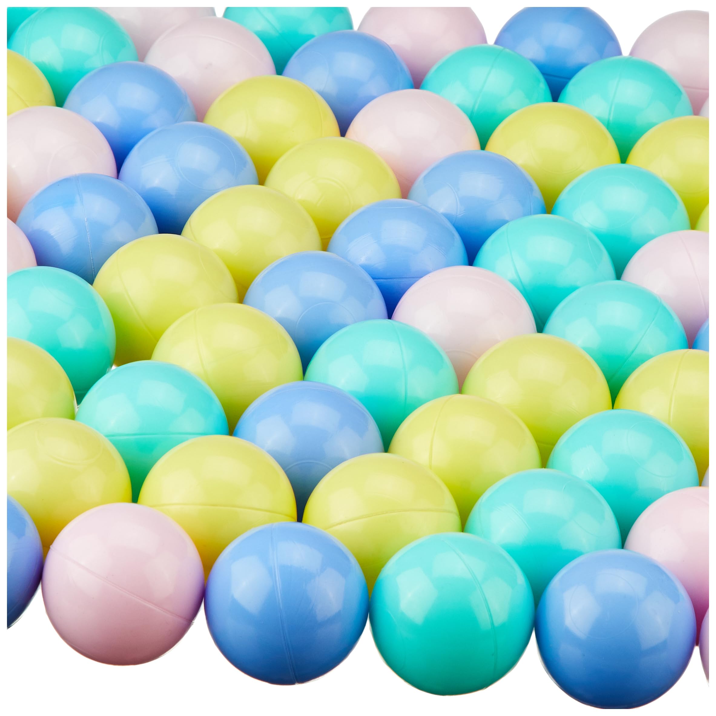 amazon brand - jam & honey | 100 multicolour plastic balls for kids (6cm)| fun balls | exercise & fitness non-toxic, soft and safe | for kids 12 months + | multicolor