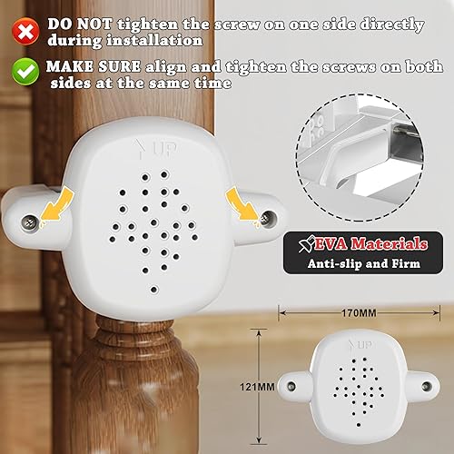 Miniatura 2 de 2 adaptadores de barandilla para puerta de bebé, accesorios de montaje de escalera sin perforación, se adapta a barandillas cuadradasredondas de