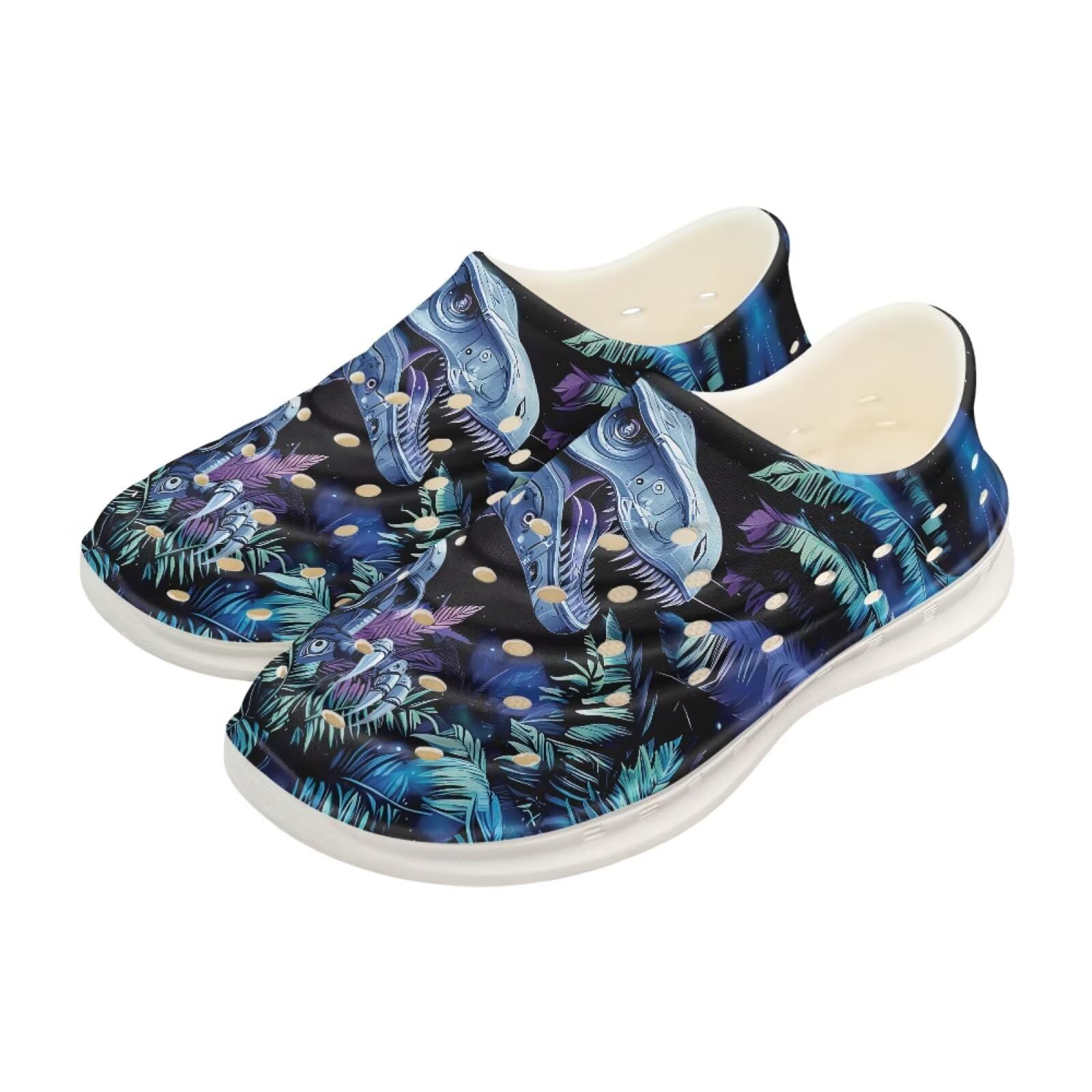 Pointodoor Kids Boys Dinosaur Garden Shoes Slip on Cool Water Beach Shoes Lightweight Closed Toe Sneakers for Pool Beach Swim