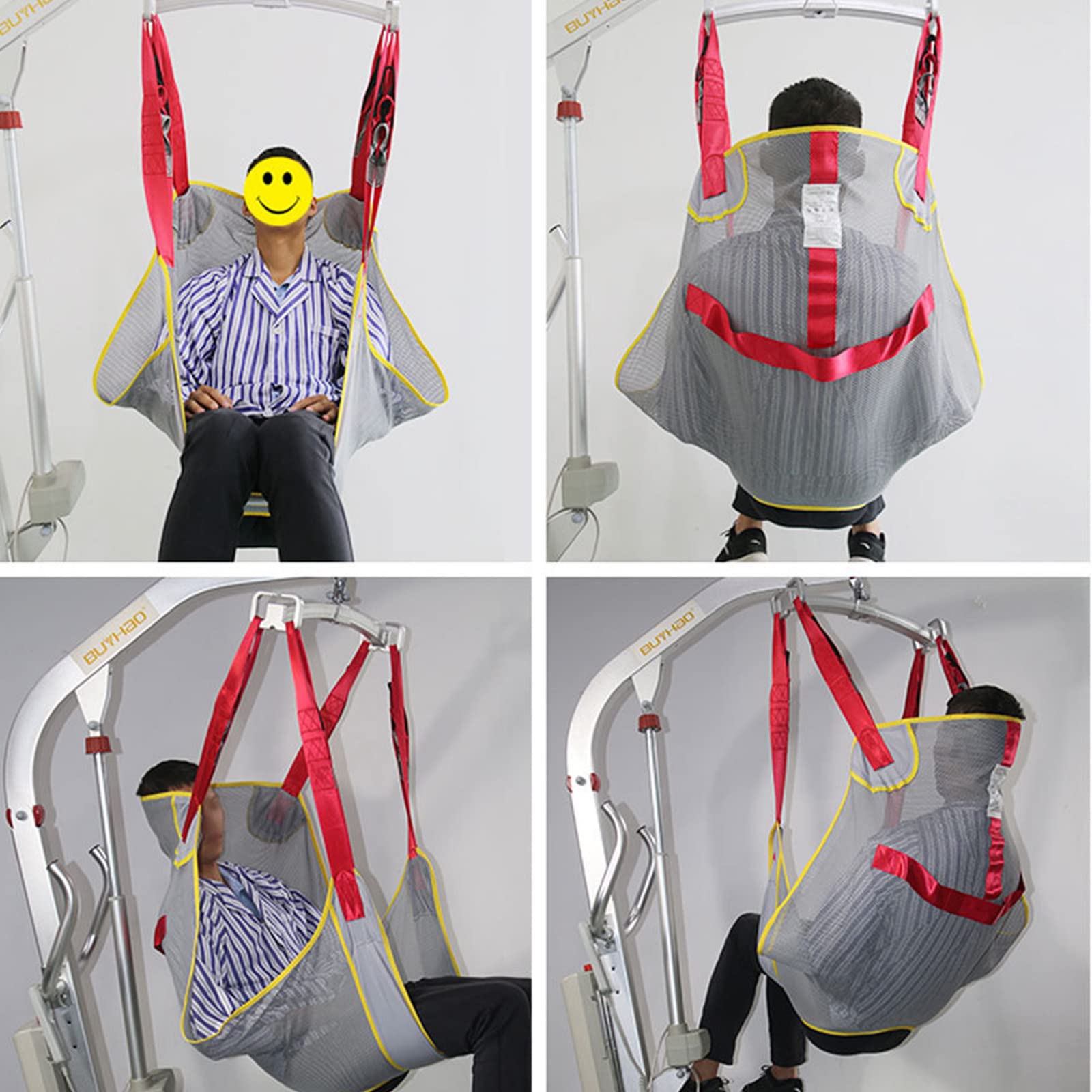 XYEJL Handicap Lift Commode Sling,Patient Lift Slings Belt,Medical Transfer Belt for Elderly and Handicapped,Full Body Sling Lift, Maximum Load Bearing 510 Lbs,L