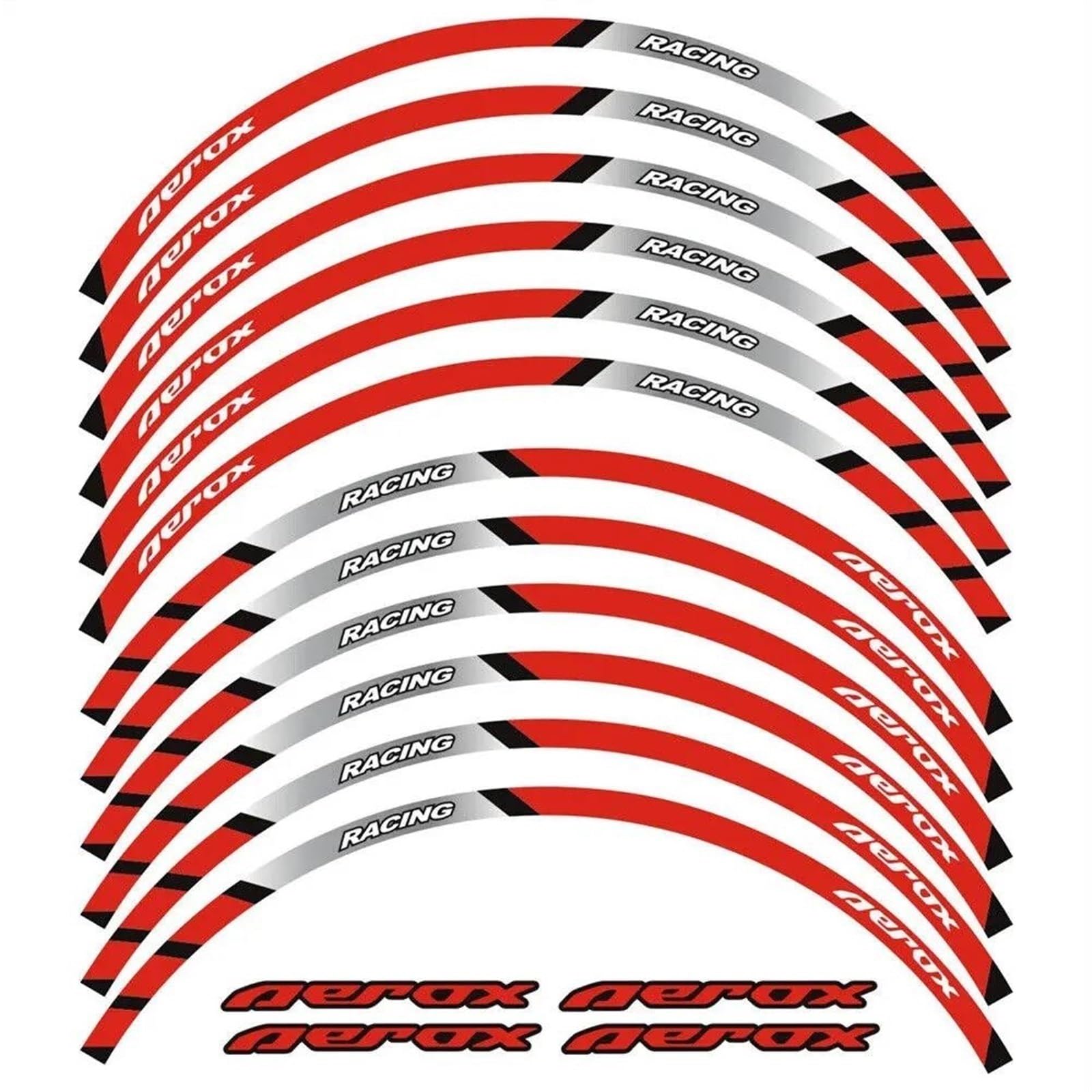 Motorcycle Wheel Sticker Reflective Decal Rim Waterproof for Yamaha NVX155 for Aerox 155(Color14)