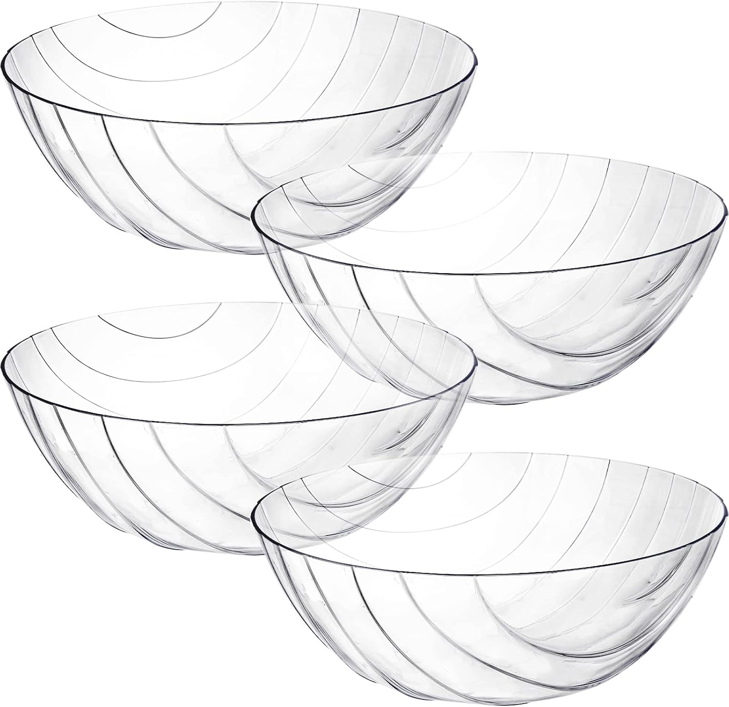 Lyellfe 4 Pack Large Salad Bowls, 135 OZ Plastic Salad