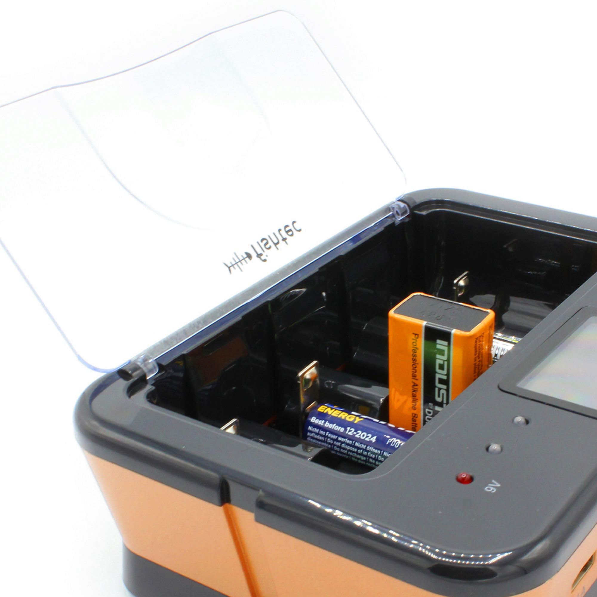 FISHTEC - Chargeur Universel de Piles Rechargeables - LR3 LR6 LR14 LR20 9V Ni-MH Ni-CD alcalines - Ecran LCD voyants LED - 2 Ports USB pour Smartphones tablettes Maison Bureau économie de Piles